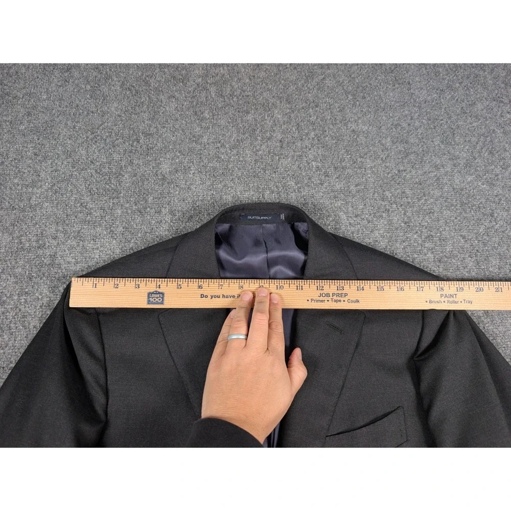 Suitsupply Napoli Suit Mens 40L EU 98 Dark Gray Wool Brescia Pants 2 Piece